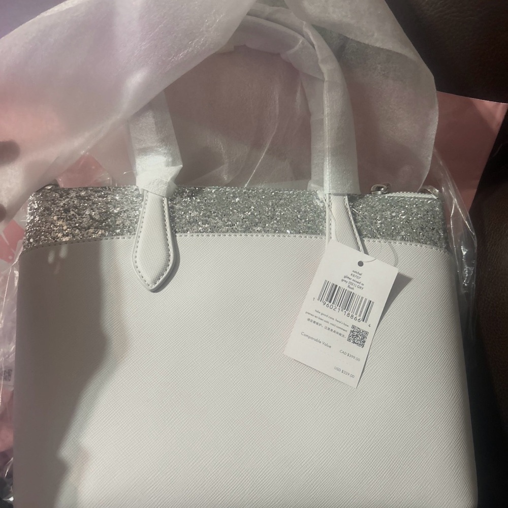 kate spade cream pebbled leather satchel with gold hardware entry ticket - Picture 2 of 4